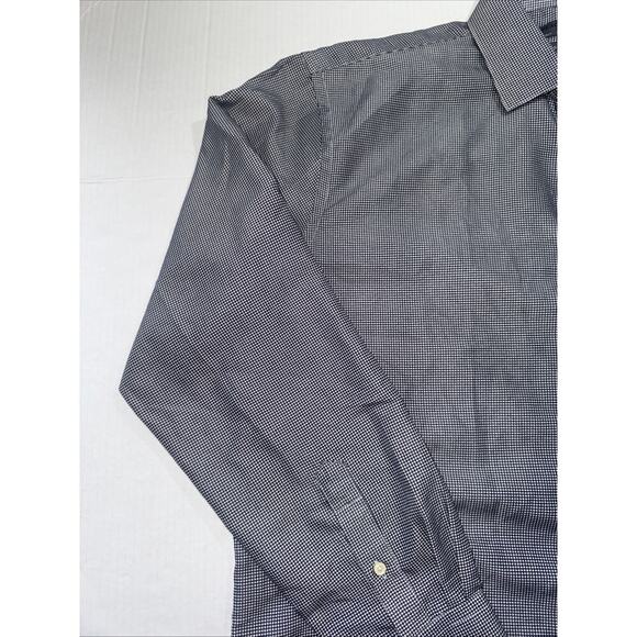 Black Label By Ruffini L 16-16 1/2 34/35 Slim Fit Button Down Diamond Pattern - Picture 4 of 10
